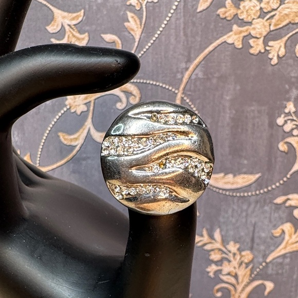 Vintage Heavy Estate Silver Ring with Gemstone Lot D25 - Picture 3 of 11